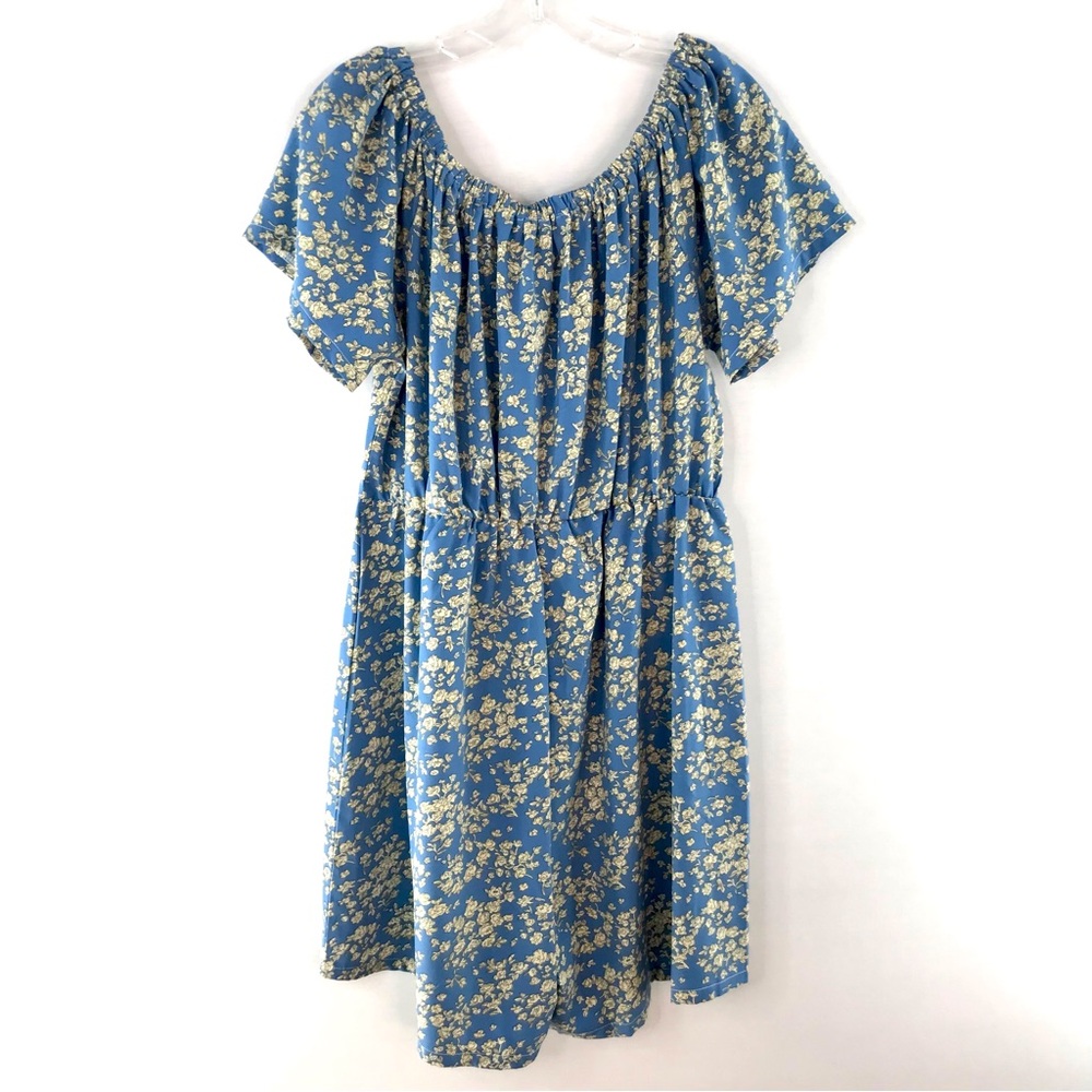 Anna-Kaci California Blue Cream Floral Romper Shorts One Piece Size XL
